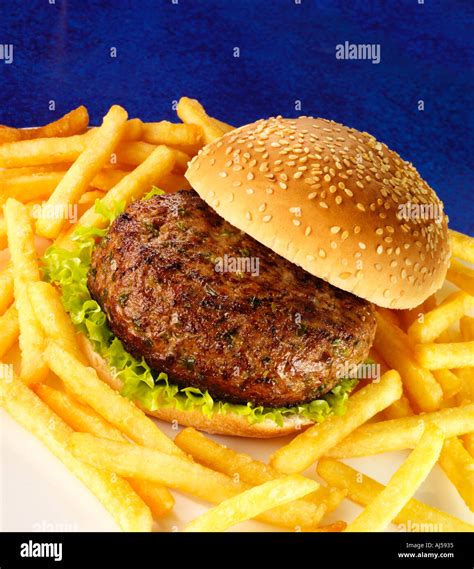 HAMBURGER AND FRIES Stock Photo - Alamy