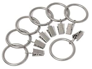 Buy Iron Metal Curtain Clip Rings 2 Inch Interior Diameter Set of 14 ...