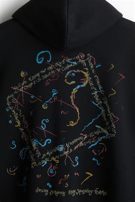 Oversized Fit Printed hoodie - Black/The Cure - Men | H&M IN