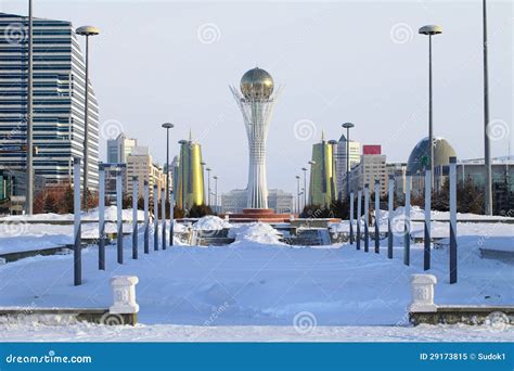 Astana in winter day. stock image. Image of monuments - 29173815