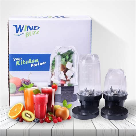 Buy WINDBUZZ Bullet Mixer Juicer Jar Set of 2 (530 ML & 350 ML) Mixer ...