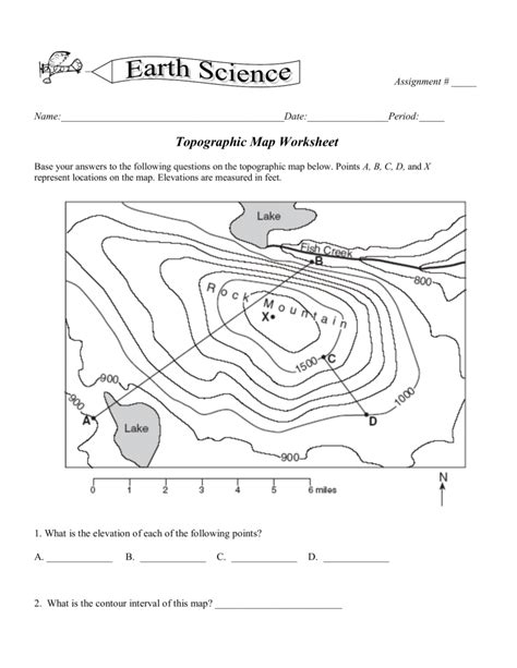 Topographic Map Worksheet 的图像结果