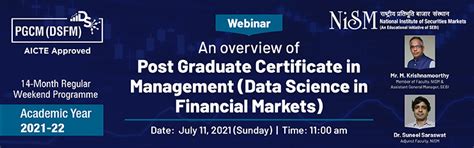 Webinar on An overview of post graduate certificate in management ...