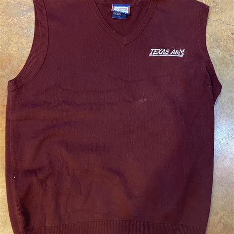 Vintage 90s Texas A&M Sweater vest Size L No major... - Depop
