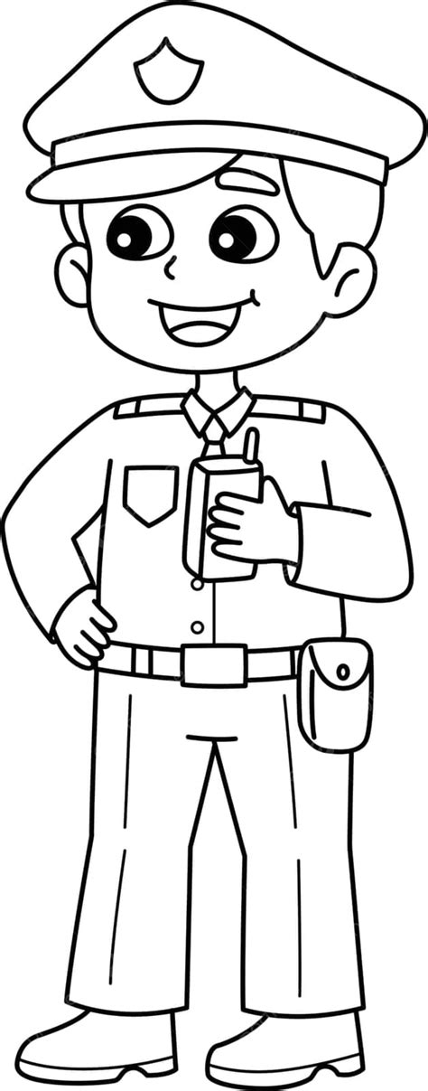 Police Officer Hat Coloring Page