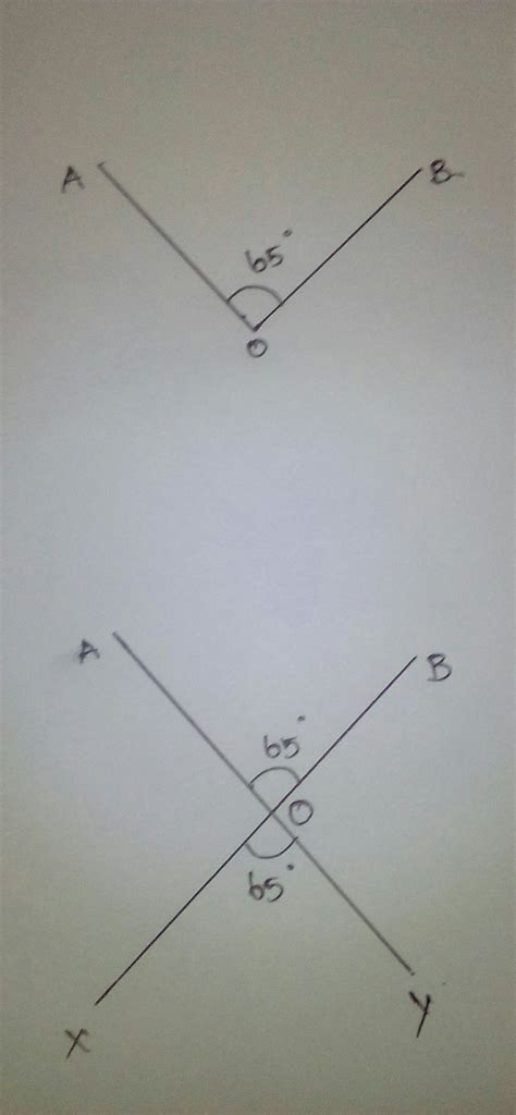 draw a angle AOB=65° using a protector. Now using ruler and compass ...