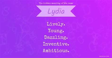 The hidden meaning of the name Lydia | Namious