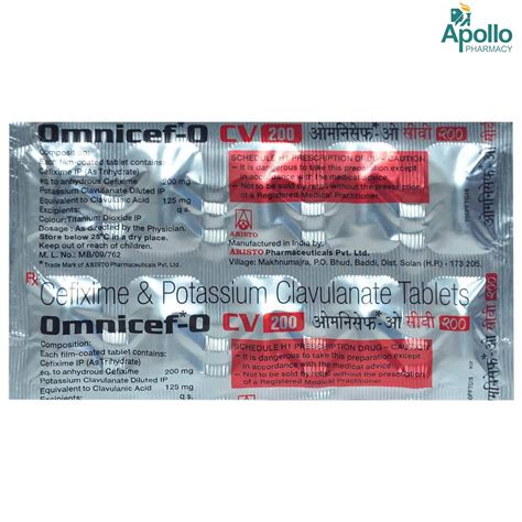 OMNICEFO CV 200MG TABLET Price, Uses, Side Effects, Composition ...