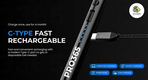 PRO365 USB Rechargeable Electric Candle Lighter | Windproof Arc Lighter ...