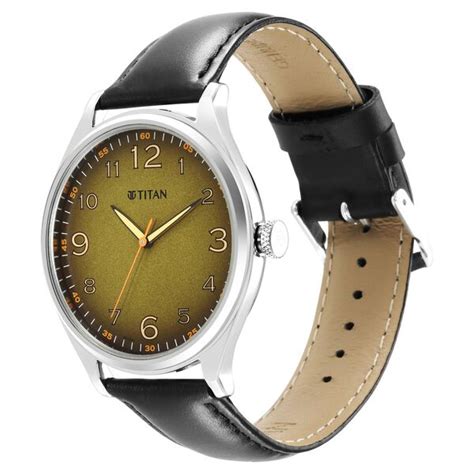 Buy Online Titan Trendsetters Green Dial Analog Leather Strap Watch for ...