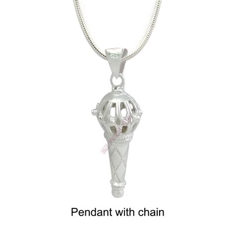 Antique Hanuman Gada (Mace) Locket in Pure Silver