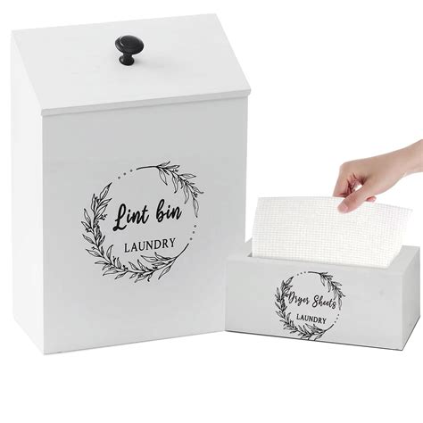 Magnetic Lint Bin and Dryer Sheet Holder Set for Laundry Room ...