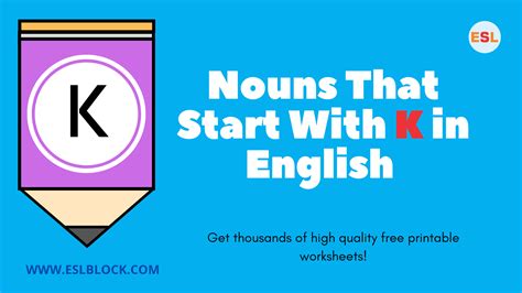 Nouns That Start With K - English as a Second Language