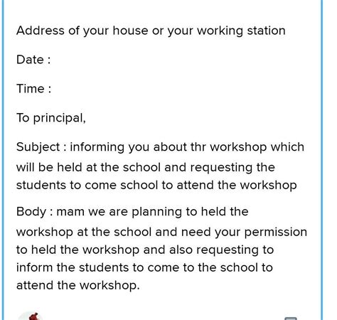 write an email to the principal of a neighbouring school informing him ...