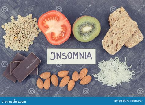 Best Food As Source Melatonin and Tryptophan. Healthy Sleep Concept Stock Photo - Image of ...