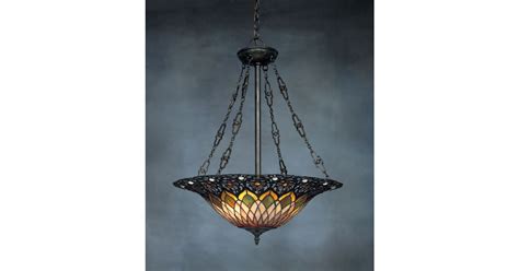 Quoizel Stained Glass / Tiffany Bowl Pendant from the Tiffany Adriana ...
