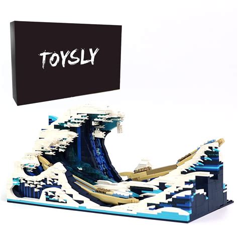 TOYSLY Great Wave Building Block Set for Adults Men Women, Japanese Art ...