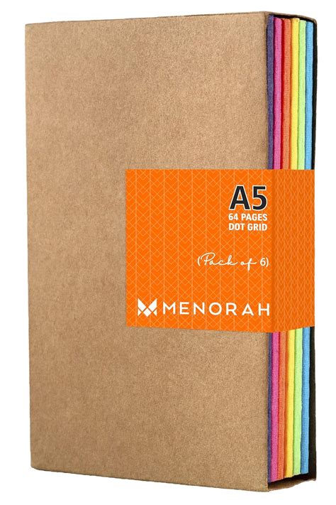 MENORAH - A5 College Notebook Total 384 Pages Dot Grid Travel Writing ...