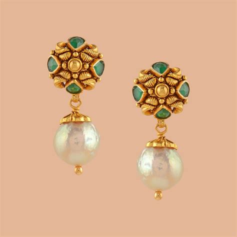 Classic Gold Pearl Earrings – Krishna Pearls