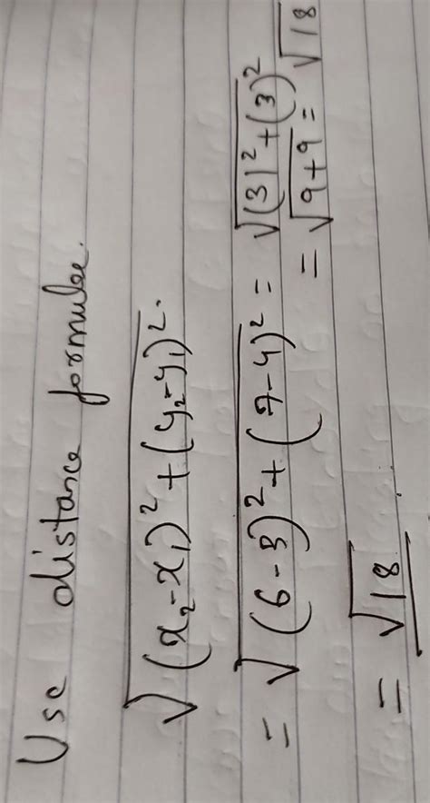 find the distance between P(3,4) and Q (6,7). - Brainly.in