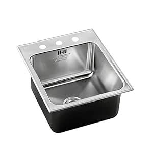 Just Manufacturing SLXDF-2117-16-GR-3-R Single Bowl - Drop-In Sink - W ...