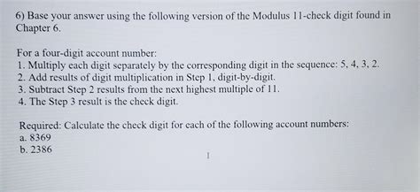 Image result for What Is the Modulo 11 Method for Chack Digit