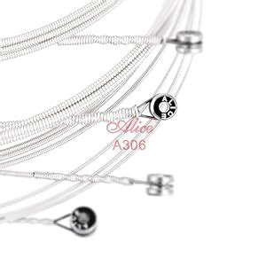 Alice A306 Acoustic Guitar String Set, Stainless Steel Plain String ...