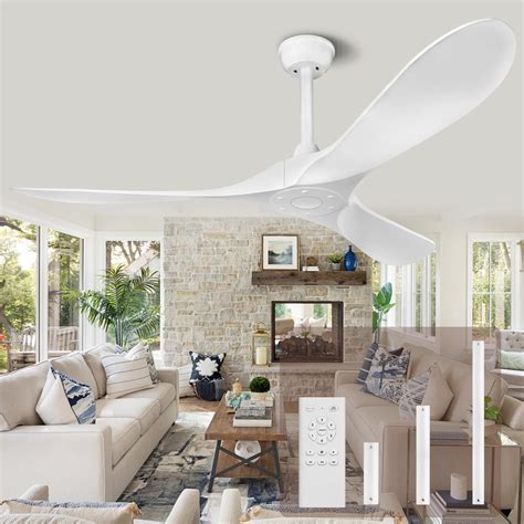 Ceiling Fans Without Lights 52 Inch White Ceiling Fan No Light for ...