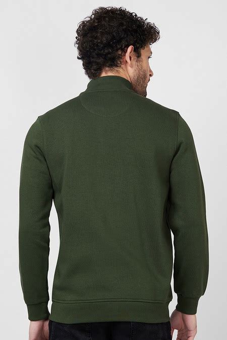 Green Solid Casual Full Sleeves High Neck Men Regular Fit Jackets ...