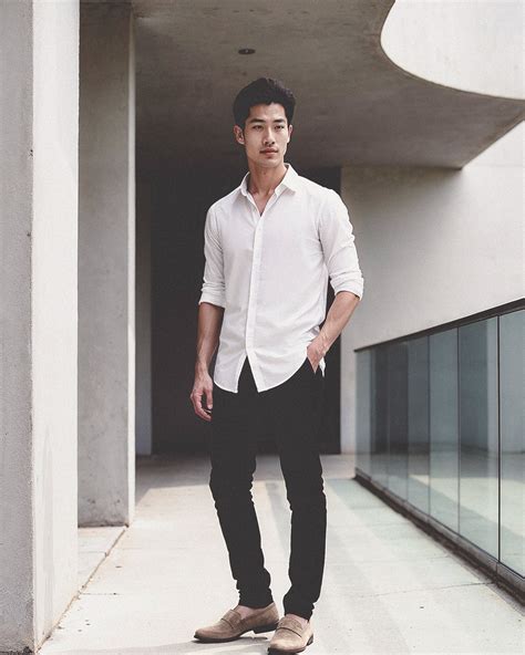 White Casual Shirt with Black Trousers