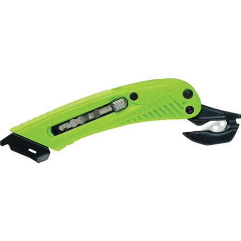PHC Pacific Safety Box Cutter, 3 Position, Green, Ergonomic Handle ...