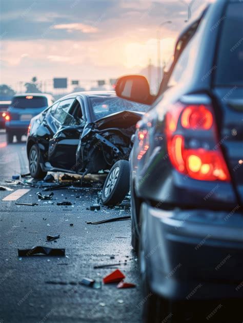 Premium Photo | A car after an accident on the road A damaged crashed ...