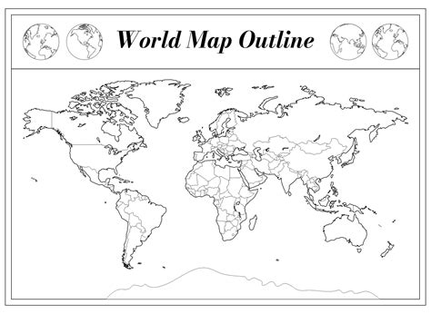 Printable World Map Outline | Printable AT A GLANCE