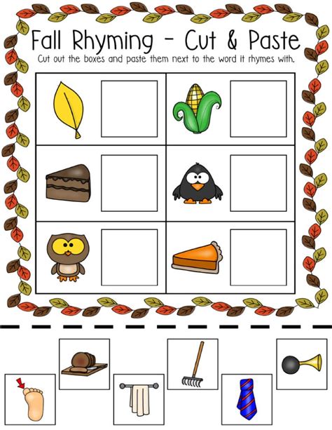Fall Rhyming Words Activities {FREE PRINTABLE!} - Kids Activity Zone