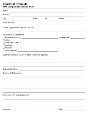 Fillable Online Ada Complaint Resolution Procedure Fax Email Print ...
