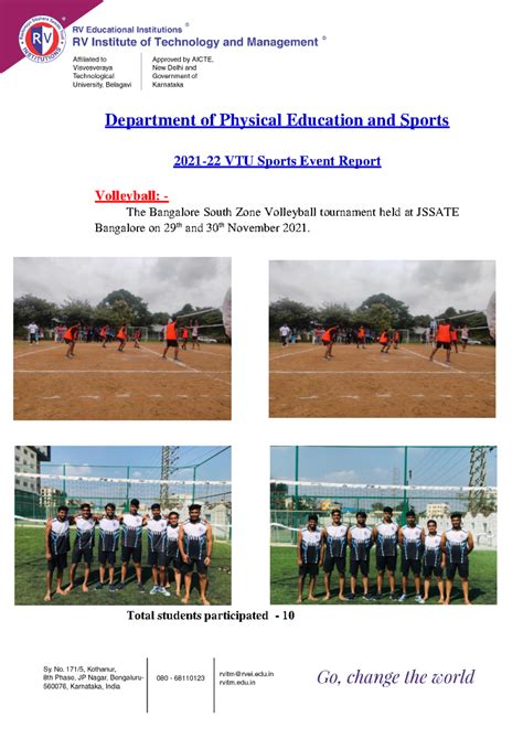 VTU Sports Report 2021-22: Highlights & Achievements - Studocu