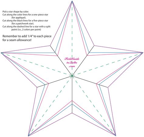 5 Pointed Star Template Free Printable | AT A GLANCE