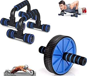 Buy Fitness India ™ Aluminum Push Up Bars and AB Roller (Combo of 2 ...