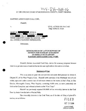 Fillable Online A12 Memorandum of Law In Support of Motion for Summary ...