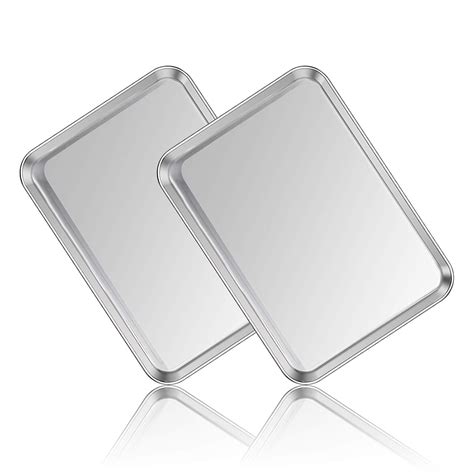 Buy Stainless Steel Baking Sheet Set of 2, Deedro Cookie Sheet Metal ...
