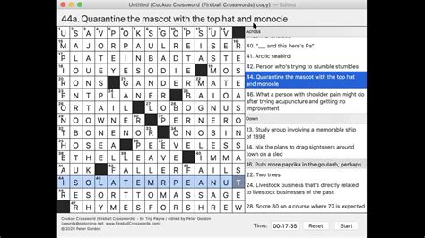 Cuckoo Crossword by Trip Payne (Fireball #14, 4/1/20) - YouTube