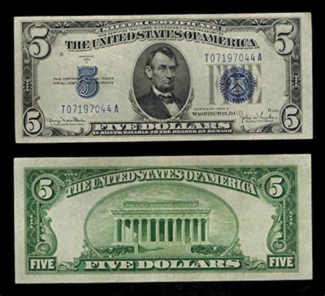 Series Of 1934 A 5 Dollar Bill