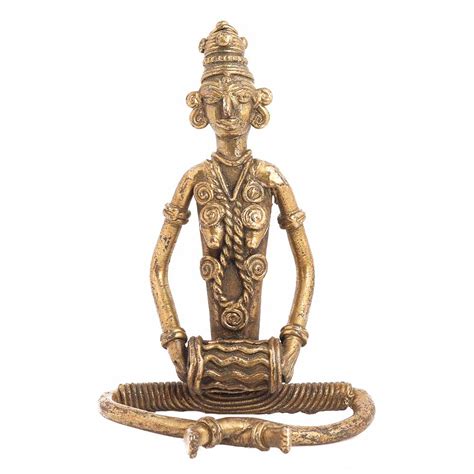 Handmade Antique Brass Tribal Musician Statue