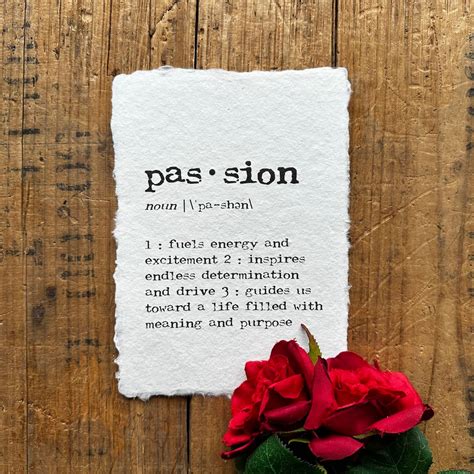 passion definition print in typewriter font on handmade paper– Alison ...
