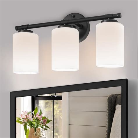 Halialumi Bathroom Light Fixtures,Matte Black Bathroom Lights,4-Light ...
