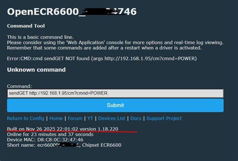 SendGet Unknown Command Error on ECR6600 Tuya WiFi Smart Plug Firmware ...