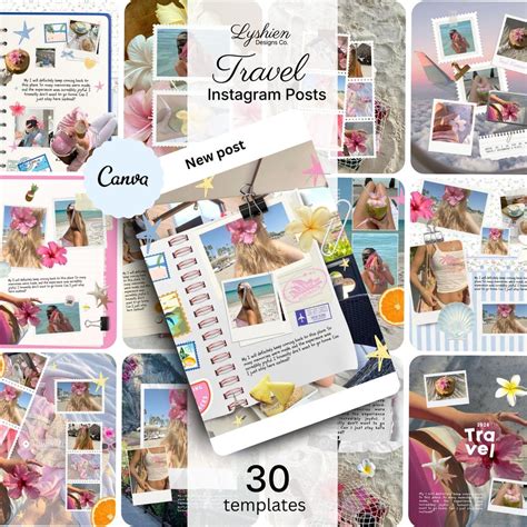 Instagram Posts Templates Travel Pack Canva Templates Creator Posts ...