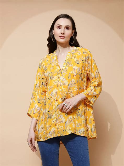 Yellow Floral Kurta – Global Republic