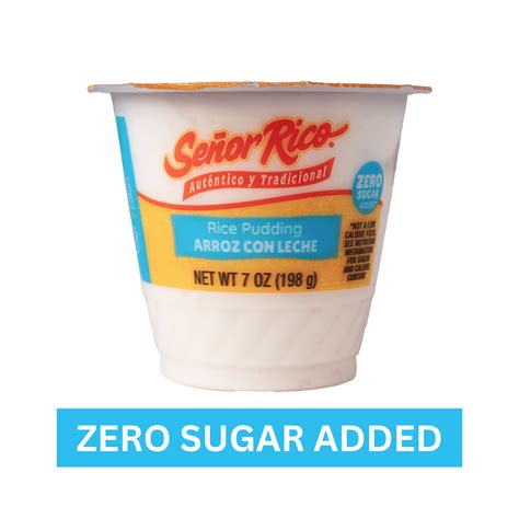 Senor Rico Zero Sugar Added Rice Pudding, 7 oz Serving Size, Plastic ...