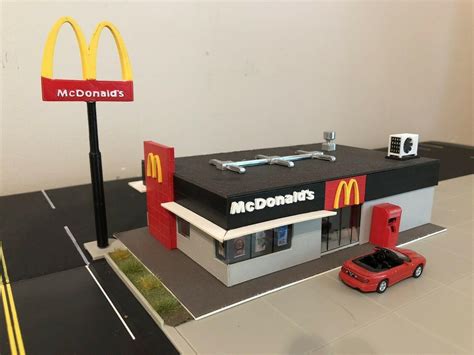 1:87 HO Scale McDonalds Restaurant Scratch-built Building For Diorama ...